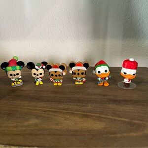 Lot 6 Disney Mini Funko Figures Advent Calendar Miniatures Donald Mickey Pluto